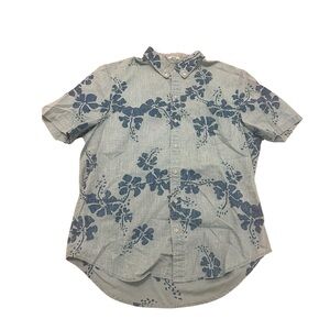 Reyn Spooner Tailored Fit 50th State  Flower Button Up Mens Size Medium Hawaiian